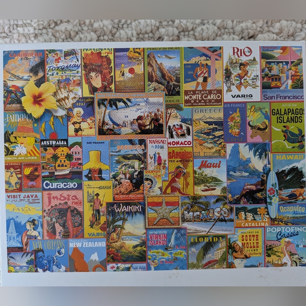 Buffalo Vintage Collage Puzzle - Colorful Travel Posters/Exotic Destinations - Picture 2 of 4